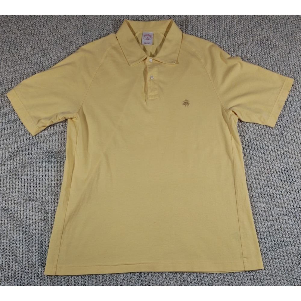 Brooks Brothers 346 Yellow Soft Collar Slim Polo Shirt Men's Size M